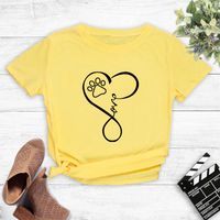 Mode Neuen Stil Liebe Hund Footprint Print Kurzarm T-shirt sku image 7