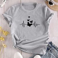 Simple Style Butterfly Polyester Round Neck Short Sleeve Regular Sleeve Printing T-shirt main image 3