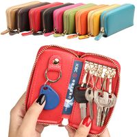 Wholesale Cowhide Key Case Key Case Women's Coin Purse Card Case Zipper Multi-function Key Case main image 1