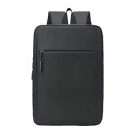 Business Solid Color Square Zipper Functional Backpack sku image 1