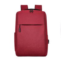 Business Solid Color Square Zipper Functional Backpack sku image 9