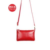 New Leather Ultra-thin Zipper Lychee Pattern European And American One-shoulder Messenger Bag Envelope Bag sku image 3