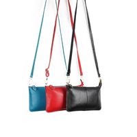 New Leather Ultra-thin Zipper Lychee Pattern European And American One-shoulder Messenger Bag Envelope Bag main image 2