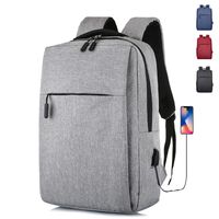 Business Solid Color Square Zipper Functional Backpack main image 5