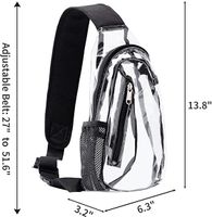 Fashion Solid Color Transparent Zipper Fanny Pack sku image 1