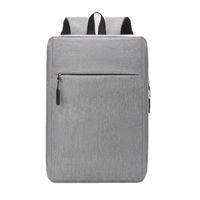 Business Solid Color Square Zipper Functional Backpack sku image 2
