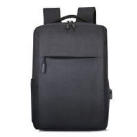 Business Solid Color Square Zipper Functional Backpack sku image 12