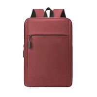 Business Solid Color Square Zipper Functional Backpack sku image 3