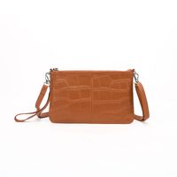 New Leather Ultra-thin Zipper Lychee Pattern European And American One-shoulder Messenger Bag Envelope Bag sku image 12