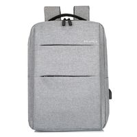 Business Solid Color Square Zipper Functional Backpack sku image 14