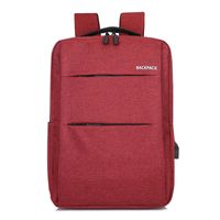 Business Solid Color Square Zipper Functional Backpack sku image 13