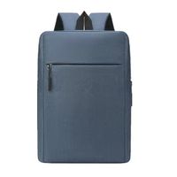 Business Solid Color Square Zipper Functional Backpack sku image 4