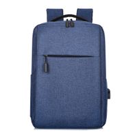 Business Solid Color Square Zipper Functional Backpack sku image 11