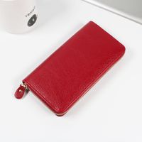 Women's All Seasons Pu Leather Solid Color Basic Square Zipper Long Wallet sku image 1