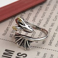 Retro Letter Bear Smiley Face Silver Plated Plating Women's Open Ring 1 Piece sku image 32