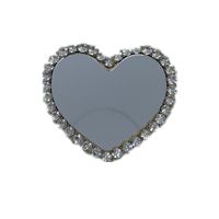 Diamond-encrusted Heart-shaped Mirror Airbag Telescopic Mobile Phone Bracket main image 6
