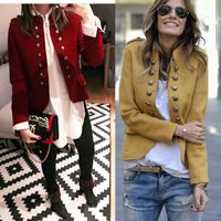 Women's Fashion Solid Color Patchwork Button Double Breasted Coat main image 4