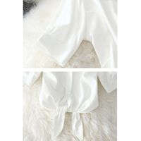 Lady Stripe Collar Color Lace-up Versatile Puff Sleeve Shirt main image 12