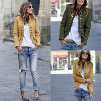 Women's Fashion Solid Color Patchwork Button Double Breasted Coat main image 1