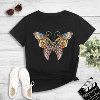 Wholesale Color Butterfly Print Short-sleeved T-shirt Nihaojewelry sku image 4