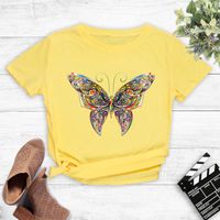 Wholesale Color Butterfly Print Short-sleeved T-shirt Nihaojewelry sku image 10