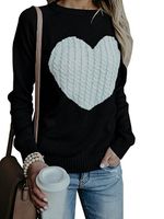 Women's Sweater Long Sleeve Sweaters & Cardigans Hollow Out Fashion Heart Shape main image 5