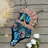 Women's Tropical Plant Polka Dots One Piece main image 2