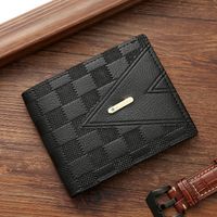 Men's Lattice Pu Leather Open Wallets sku image 2