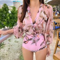 Women's Fashion Flower Printing Backless One Piece main image 5