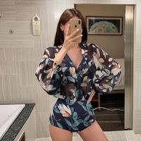 Women's Fashion Flower Printing Backless One Piece main image 1