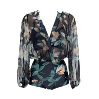 Women's Fashion Flower Printing Backless One Piece main image 4