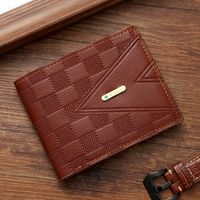 Men's Lattice Pu Leather Open Wallets sku image 3