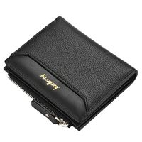 Men's Solid Color Pu Leather Zipper Buckle Wallets sku image 1