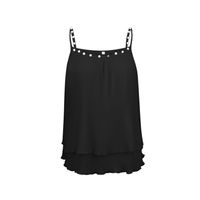 Frau Bluse Tank Tops Falten Mode Einfarbig main image 5