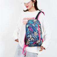Unisex Medium Polyester Leaves Streetwear Oval Zipper Functional Backpack main image 3