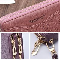 Fashion Letter Lingge Embossing Square Zipper Clutch Bag Long Wallet main image 3