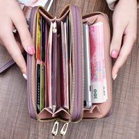 Fashion Letter Lingge Embossing Square Zipper Clutch Bag Long Wallet main image 2