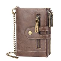 Men's Letter Pu Leather Metal Button Zipper Wallets sku image 1