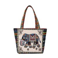 Women's Fashion Animal Canvas Shopping Bags sku image 1