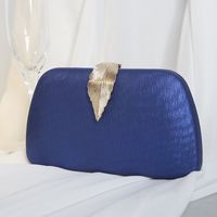 White Red Blue Pu Leather Solid Color Shell Evening Bags sku image 3