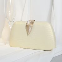 White Red Blue Pu Leather Solid Color Shell Evening Bags sku image 5
