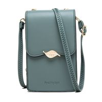 Factory Direct Sales 2022 New Touch Screen Phone Bag Women's Japanese And Korean Partysu Leaf Buckle Simple Vertical Shoulder Bag sku image 2