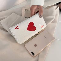 Women's Letter Heart Shape Canvas Zipper Wallets sku image 2