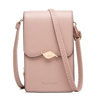 Factory Direct Sales 2022 New Touch Screen Phone Bag Women's Japanese And Korean Partysu Leaf Buckle Simple Vertical Shoulder Bag sku image 4