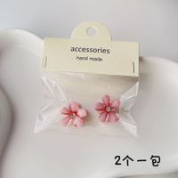 Cute Heart Shape Flower Plastic Resin Stoving Varnish Hair Claws 2 Pieces sku image 41