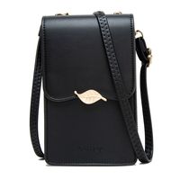 Factory Direct Sales 2022 New Touch Screen Phone Bag Women's Japanese And Korean Partysu Leaf Buckle Simple Vertical Shoulder Bag sku image 3