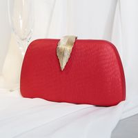 White Red Blue Pu Leather Solid Color Shell Evening Bags sku image 2