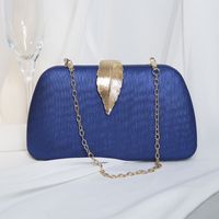 White Red Blue Pu Leather Solid Color Shell Evening Bags main image 2
