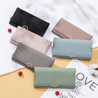 Women's Solid Color Pu Leather Zipper Buckle Wallets main image 2