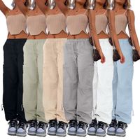 Women's Casual Street Streetwear Solid Color Full Length Pocket Casual Pants Cargo Pants main image 3